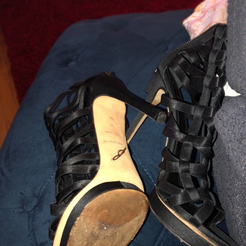 Brian Atwood Womens Vero guoio Black Heels - Picture 2 of 2